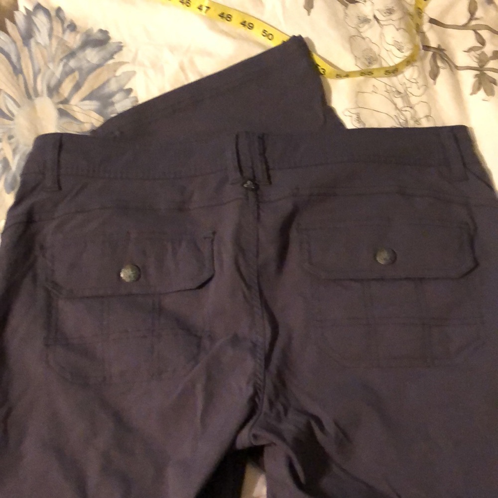 PRANA sz 14 hike yoga pant grey stretch adjustable pant leg pockets like new